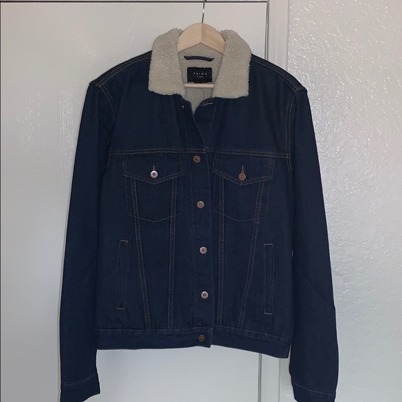 Triot Men’s Sherpa Denim Jacket - Picture 1 of 2